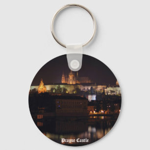 Night Prague Castle Keychain