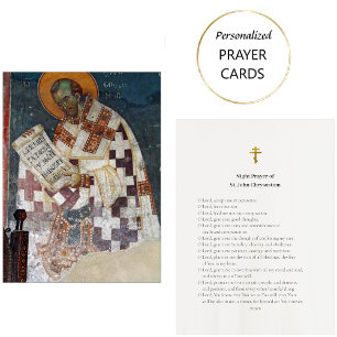 Night Prayer of St. John Chrysostom Prayer Card   