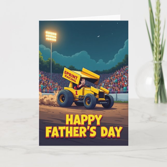 Night Race Fathers Day Card (Front)