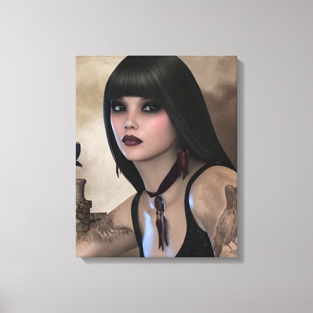 Night Raven Canvas Print (Front)