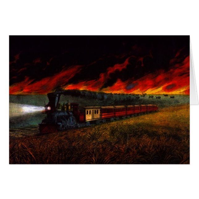 Night Ride on Prairie Train Railroad Travel Card (Front Horizontal)