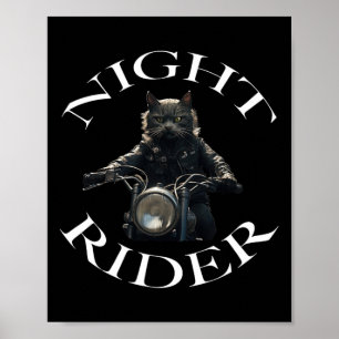Night Rider Bad Cat Poster