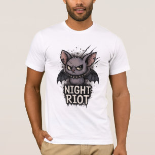 Night Riot – Grunge Emo Bat Illustration T-Shirt