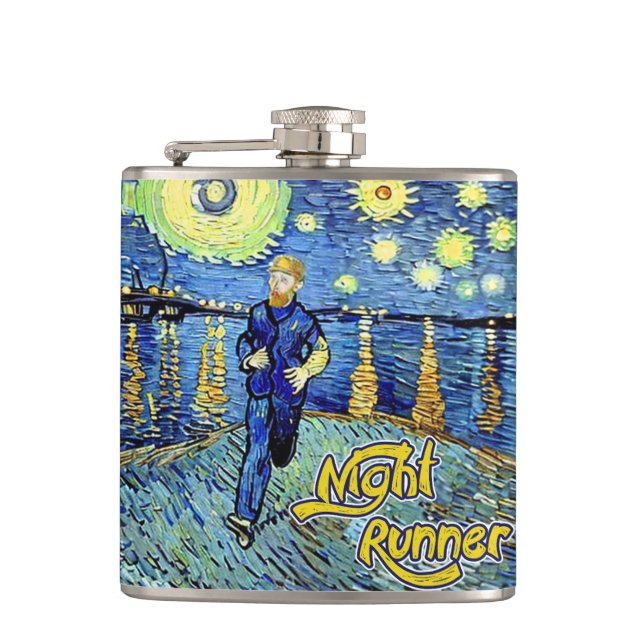 Night Runner Starry Night Hip Flask (Front)