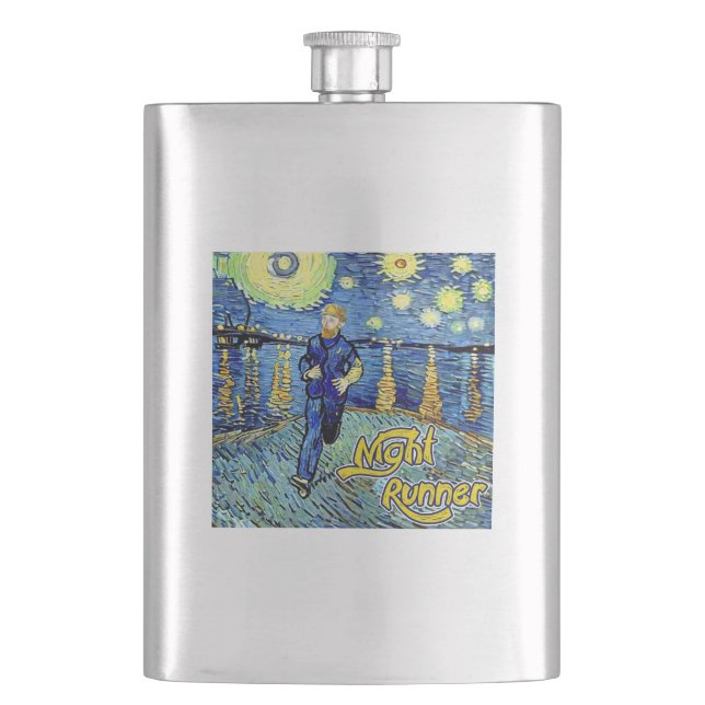 Night Runner Starry Night Hip Flask (Front)