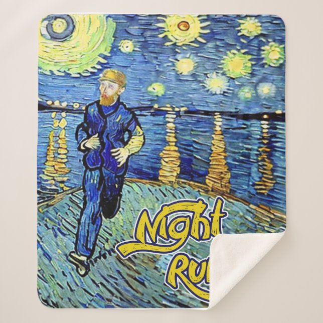 Night Runner Starry Night Sherpa Blanket (Front)