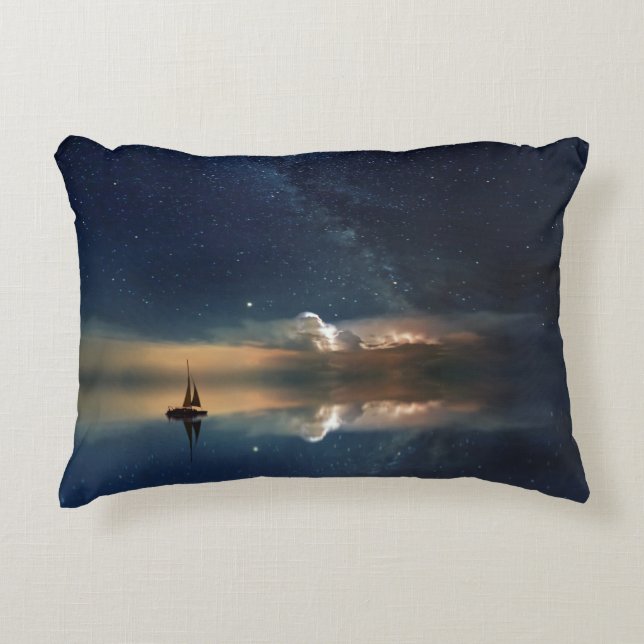 Night Sailing Decorative Cushion (Front)