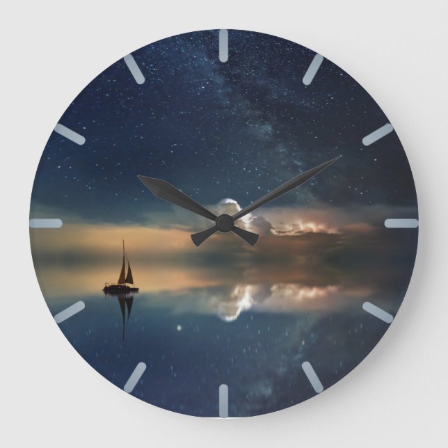 Night Sailing Large Clock (Front)