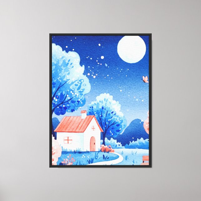 Night scene canvas print (Front)