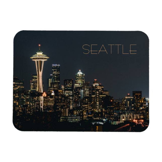 Night Seattle Magnet (Horizontal)