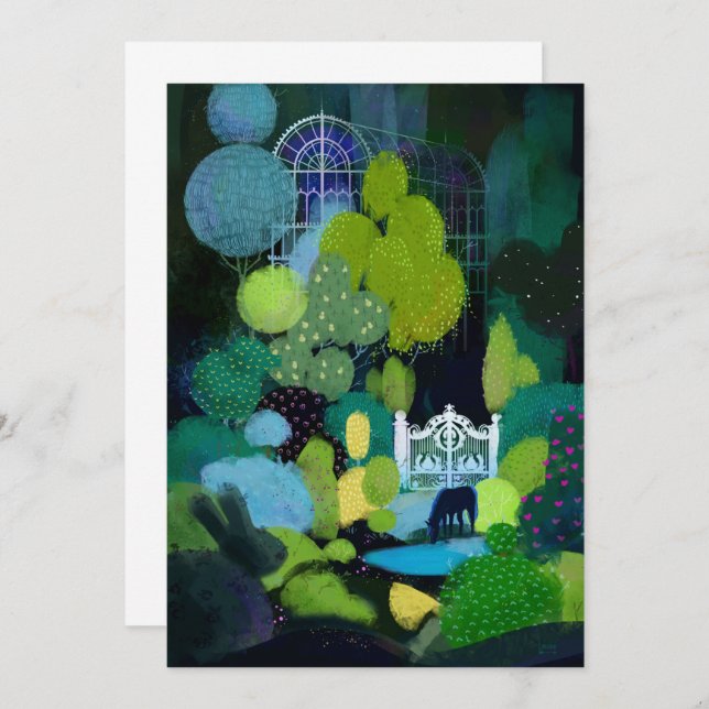 Night Secret Garden Invitation (Front/Back)