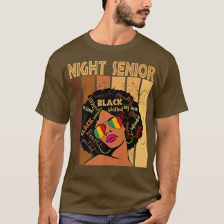 Night Senior Afro African American Women Black His T-Shirt
