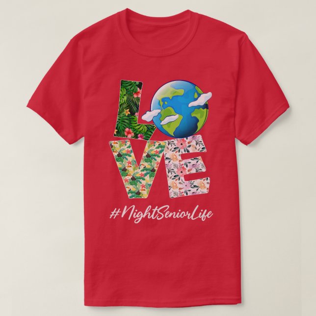 Night Senior Love World Earth Day 52nd Anniversary T-Shirt (Design Front)