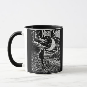 Night Shift Gothic Cat Lighthouse Mug