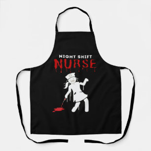 Night Shift Nurse Funny Halloween Classic T-Shirt Apron