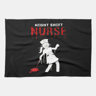 Night Shift Nurse Funny Halloween Classic T-Shirt Tea Towel