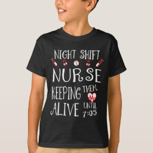 Night Shift Nurse Funny Nursing Hostal Funny Rn Qu T-Shirt