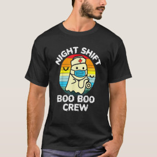 Night Shift Nurse Ghost Boo Boo Crew  Halloween T-Shirt