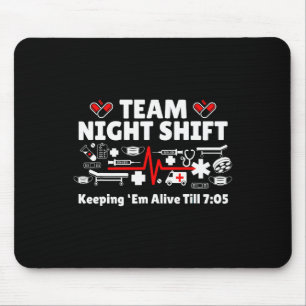 Night Shift Nurse Life Rn Lpn Cna Healthcare Heart Mouse Pad