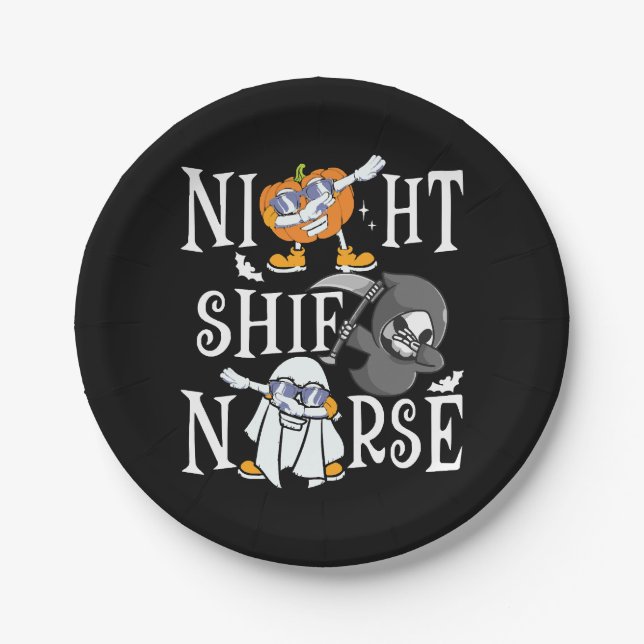 Night Shift Nurse Paper Plate (Front)