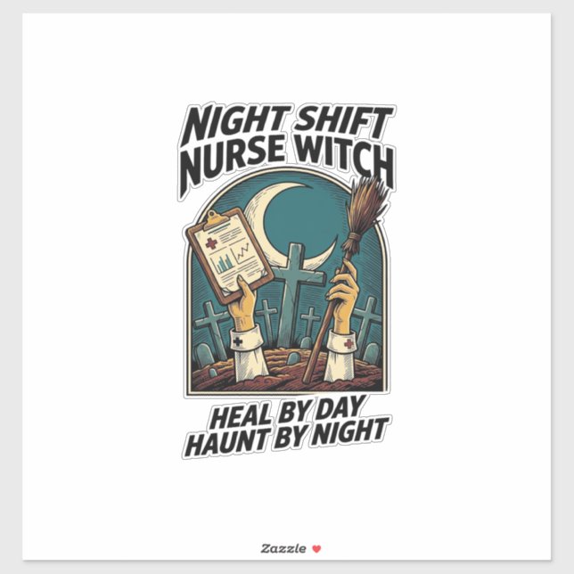 Night Shift Nurse Witch Retro Halloween Tee (Sheet)