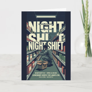 Night Shift Worker Appreciation Retro Thank You Ca Card