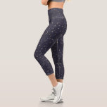 night sky and gold stars capri leggings<br><div class="desc">modern seamless pattern of faux foil gold stars with two backgrounds of your choice blush pink or navy blue</div>