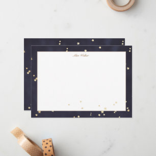 Night Sky And Gold Stars Monogram Card