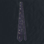 Night Sky And Gold Stars Tie<br><div class="desc">Beautiful navy blue background with seamless pattern of gold stars.</div>