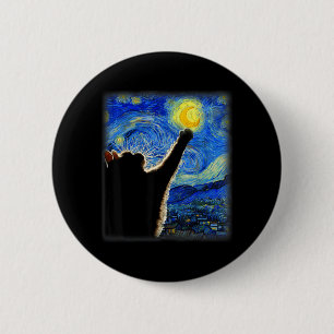 Night Sky Art Cat Starry Art Cat Cat Lover Cat Mum 6 Cm Round Badge