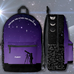 Night Sky Astronomy Backpack Purple and Black
