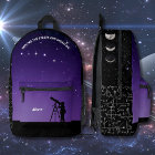Night Sky Astronomy Backpack Purple & Black