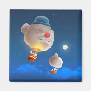 Night Sky Balloon Adventure Magnet
