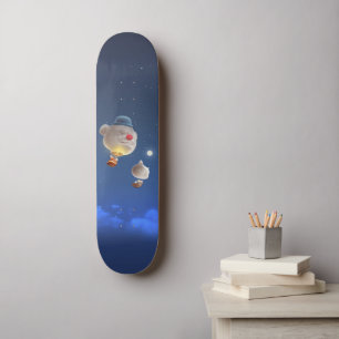 Night Sky Balloon Adventure Skateboard