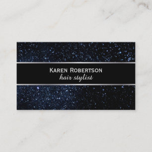 Night Sky & Black with Silver Lining Business Card