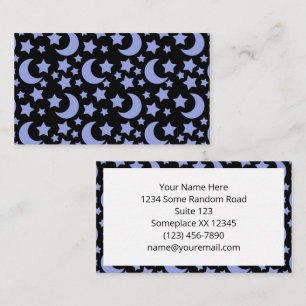 Night Sky Blue Moons and Stars Business Card