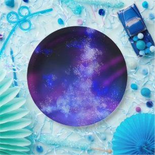 Night Sky Blue Sapphire Paper Plate