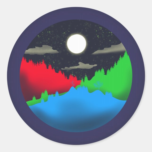 Night Sky Classic Round Sticker (Front)