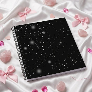Night sky cool snow black notebook