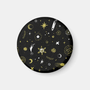 Night sky: cosmic seamless pattern. magnet