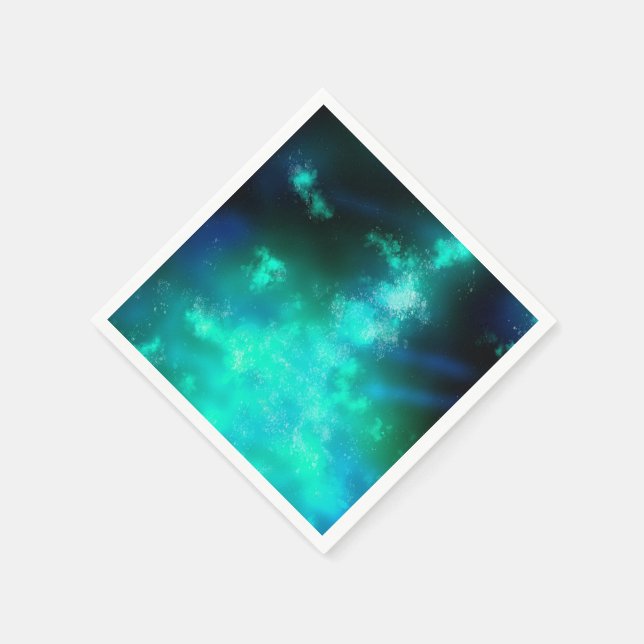 Night Sky Emerald Green Paper  Napkin (Corner)
