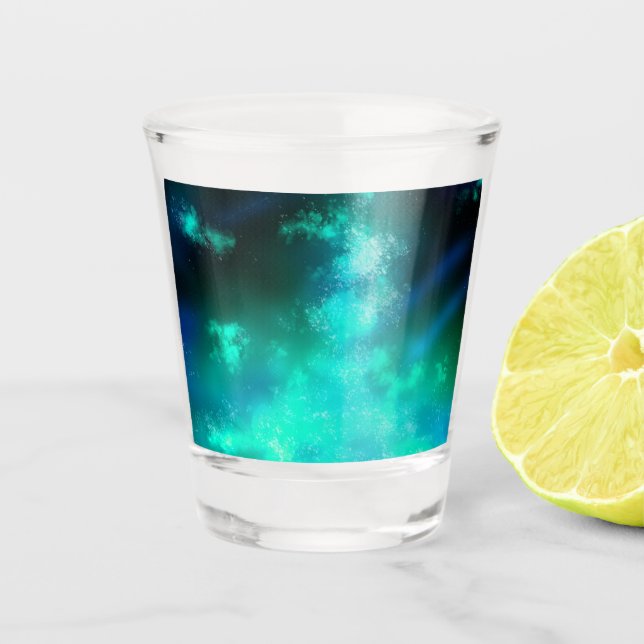 Night sky Emerald  Shot Glass (Front)