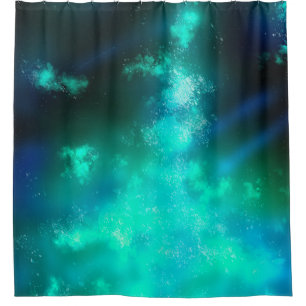Night Sky Emerald Shower Curtain