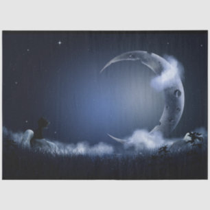 Night Sky Fantasy Moon Decoupage  Tissue Paper