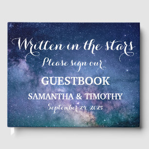 Night Sky Galaxy Stars Space Modern Wedding Guest Book