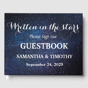 Night Sky Galaxy Stars Space Modern Wedding Guest Book