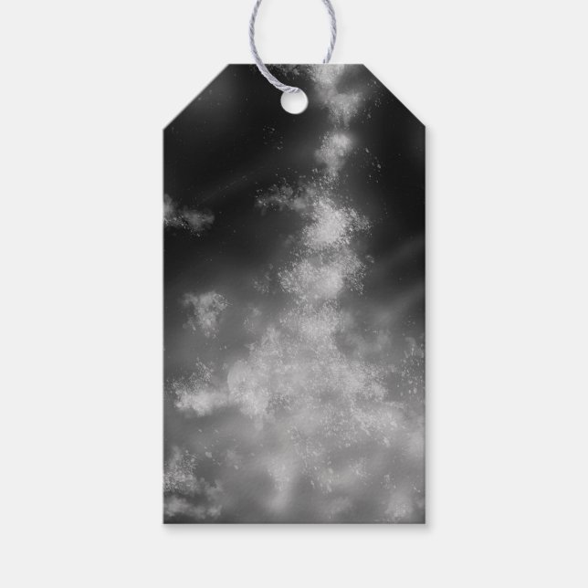 Night Sky gray monochrome Gift Tags (Front)