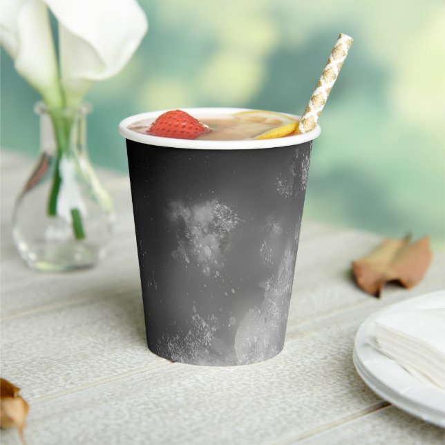 Night Sky Gray Monochrome   Paper cup (Insitu)