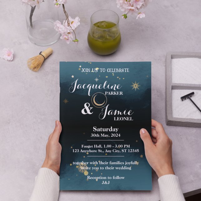 Night Sky Illustrative Wedding Invitation (Creator Uploaded)