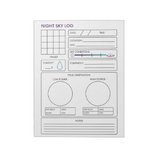 Night Sky Log Notepad
